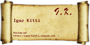Igaz Kitti névjegykártya